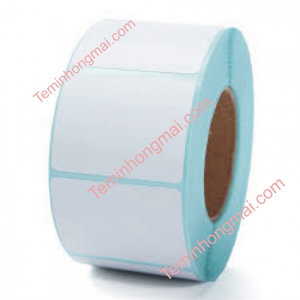 Cuộn giấy decal cảm nhiệt 1 tem 40x30mm, 30m (909 tem/cuộn)